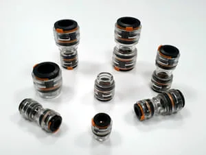 FibreFlow Conectores Push-Fit de pequeño formato con cuerpo transparente