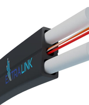 EX.15388 Cable plano aéreo con tubo central y dos fibras OS2 G.657.A2