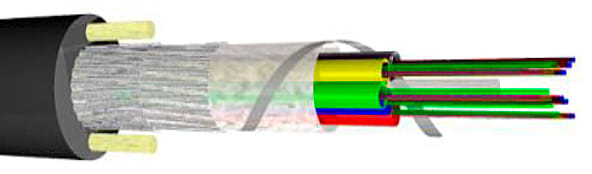 Cable de distribución flexible de 96 fibras para tendidos aéreos