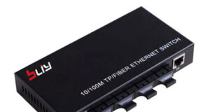 BLY-FSM-4F1E-25KM Switch con cuatro puertos de fibra óptica y un RJ-45
