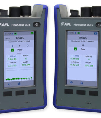 Kit de pruebas OLTS FlowScout MPO para certificación de fibras ópticas